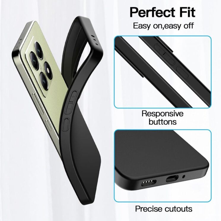 Силиконовый (TPU) чехол Deexe Smooth Case для Xiaomi 14T - Black: фото 7 из 7