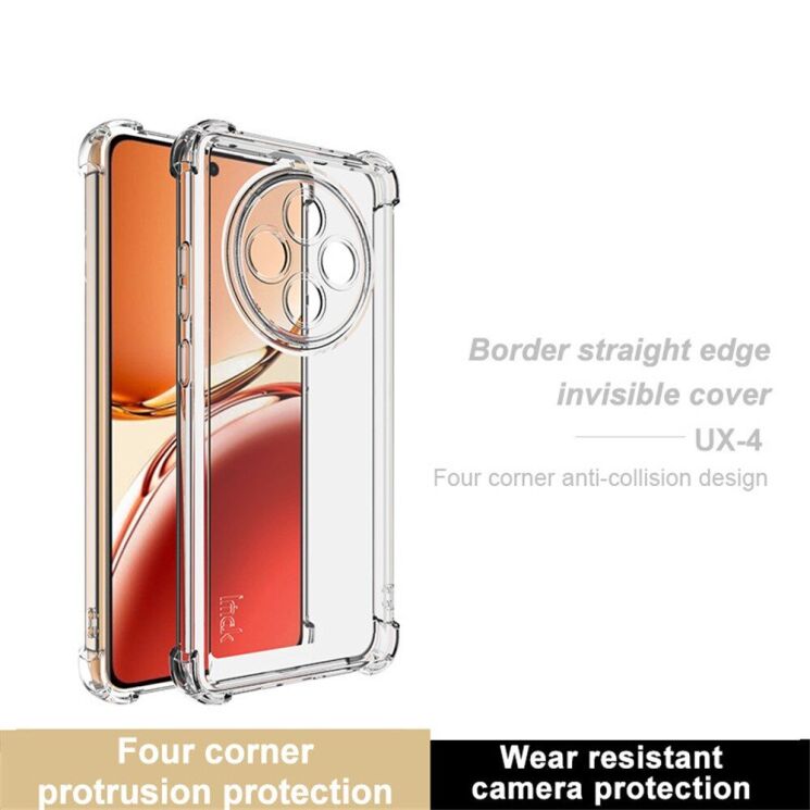 Силиконовый (TPU) чехол IMAK UX-4 Series для OPPO Reno 12 F/FS - Transparent: фото 3 из 7