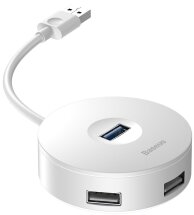 USB HUB BASEUS Round Box USB to USB 3.0 + 3USB 2.0 - White: фото 1 из 9