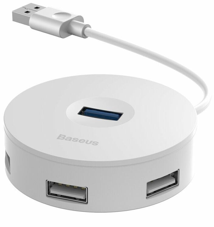 USB HUB BASEUS Round Box USB to USB 3.0 + 3USB 2.0 - White: фото 2 з 9