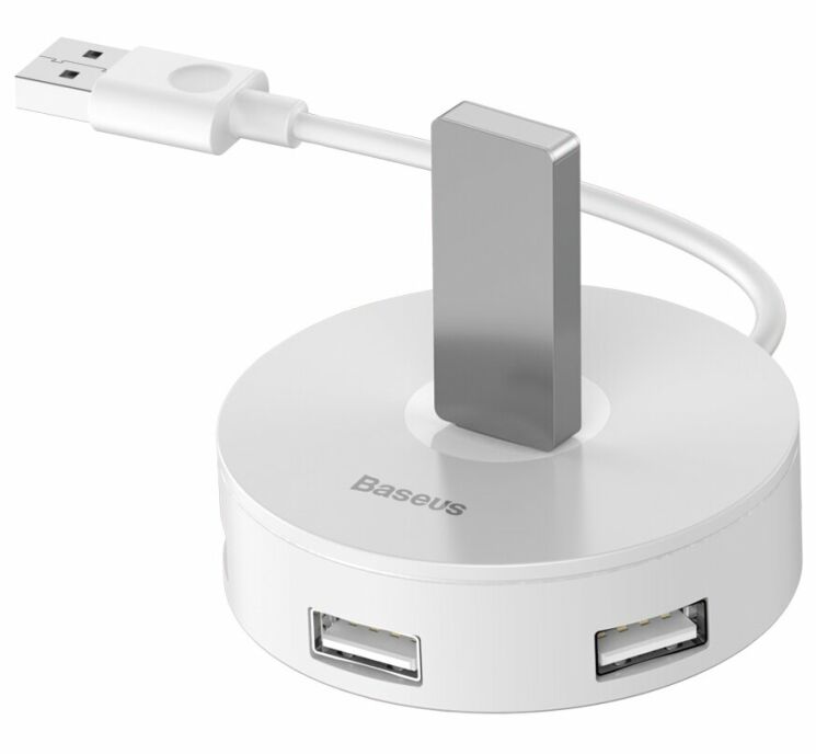 USB HUB BASEUS Round Box USB to USB 3.0 + 3USB 2.0 - White: фото 6 з 9