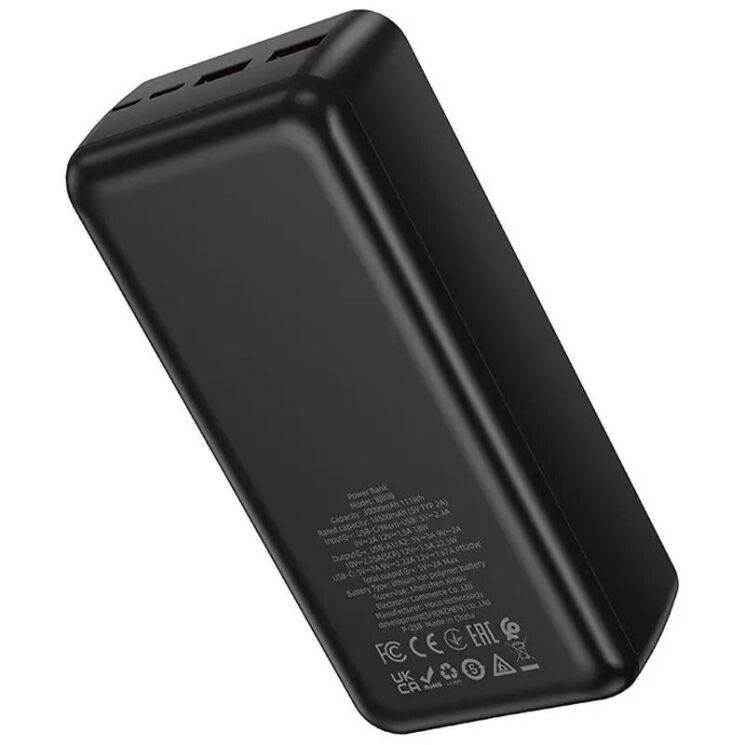 Зовнішній акумулятор BOROFONE BJ80B 22.5W + PD20W (30000mAh) - Black (995579B) Зовнішній акумулятор BOROFONE BJ80B 22.5W + PD20W (30000mAh) - Black: фото 3 з 4