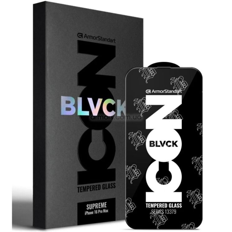 Захисне скло ArmorStandart Supreme Black Icon 3D для Apple iPhone 16 Pro Max - Black: фото 1 з 11