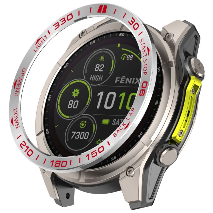 Захисна накладка Deexe Bezel Guard для Garmin Quatix 8 (47mm) - Red / Silver (369701RS) Захисна накладка Deexe Bezel Guard для Garmin Quatix 8 (47mm) - Red / Silver: фото 1 з 6