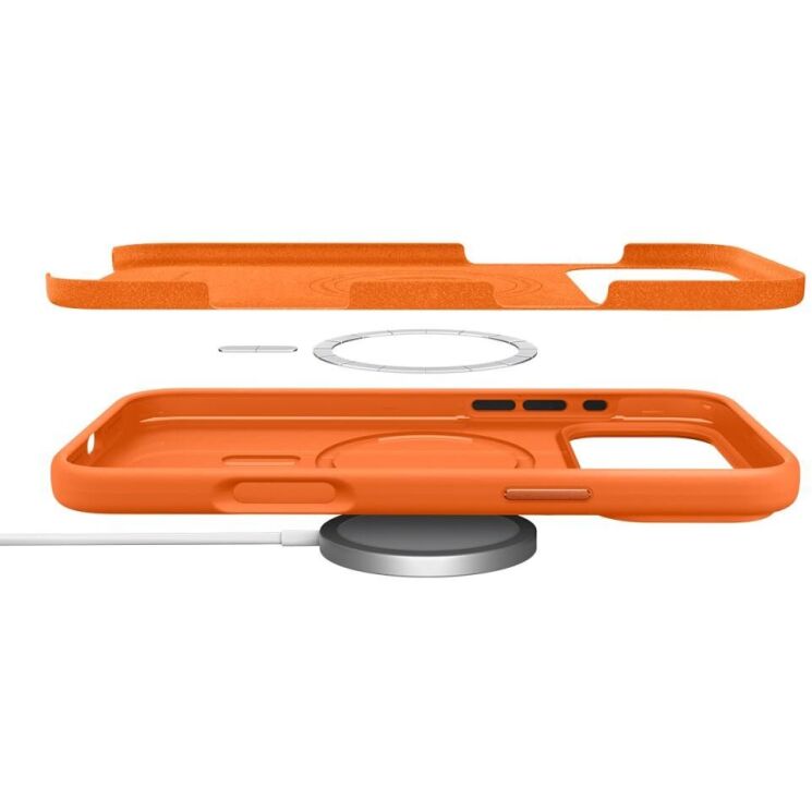 Защитная накладка Spigen Silicone Fit (MagFit) для iPhone 17 Pro (ACS11379) - Cosmic Orange: фото 8 из 15