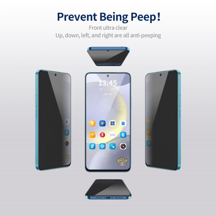 Защитное стекло HAT PRINCE Anti-Spy для Samsung Galaxy S23 Plus (S916) - Black: фото 2 из 8