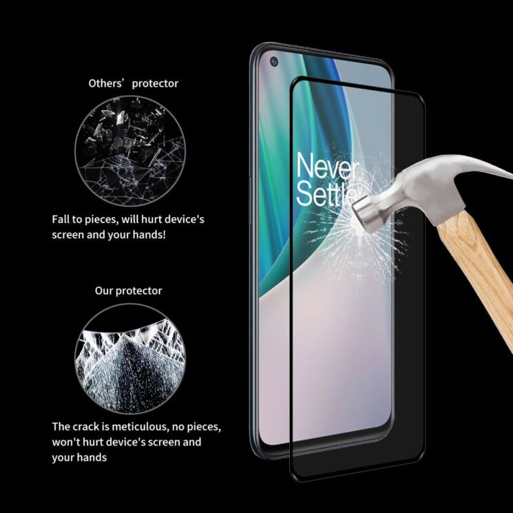 Защитное стекло HAT PRINCE Full Glue Cover для OnePlus Nord N10 - Black: фото 6 из 9