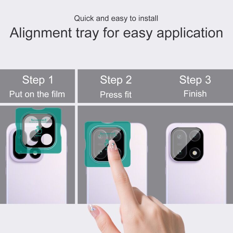 Защитное стекло IMAK Install Black Glass Lens для OnePlus 15 - Black: фото 5 из 9