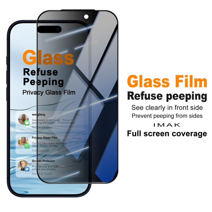 Захисне скло IMAK Privacy 9H Protect для iPhone 18 Pro Max - Black: фото 2 з 8