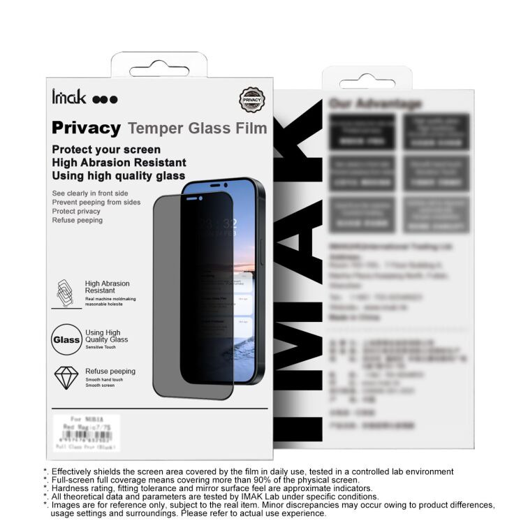 Захисне скло IMAK Privacy 9H Protect для iPhone 18 Pro Max - Black: фото 8 з 8