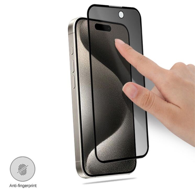 Защитное стекло MOCOLO Anti-Spy для Apple iPhone 15 Pro Max - Black: фото 6 из 6