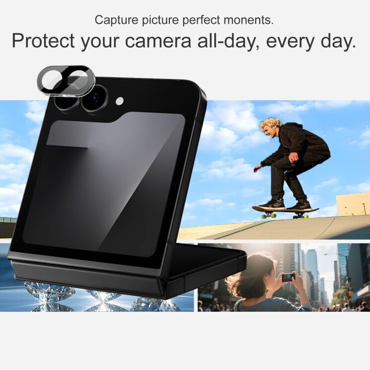 Захисне скло на камеру IMAK Black Glass Lens для Samsung Galaxy Flip 7 FE - Black: фото 6 з 7