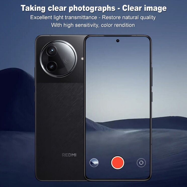 Защитное стекло на камеру IMAK Black Glass Lens для Xiaomi Poco F7 Pro - Black: фото 5 из 9