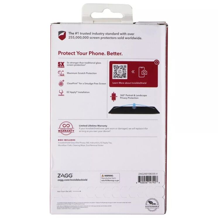 Защитное стекло ZAGG Glass Elite Privacy для Apple iPhone 13 mini (200108335): фото 5 из 5