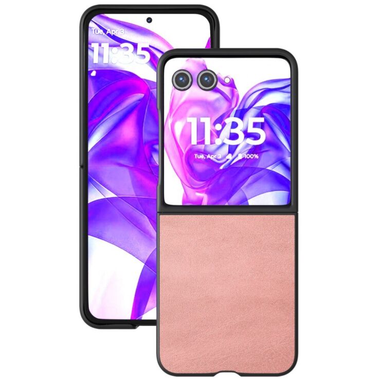 Защитный чехол ABEEL Texture Case для Motorola Razr 50 Ultra - Pink: фото 2 из 6
