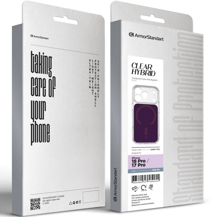 Захисний чохол ArmorStandart Clear Hybrid MagCase для iPhone 18 Pro / 17 Pro - Dark Cherry (423708WR) Захисний чохол ArmorStandart Clear Hybrid MagCase для iPhone 18 Pro / 17 Pro - Dark Cherry: фото 3 з 3