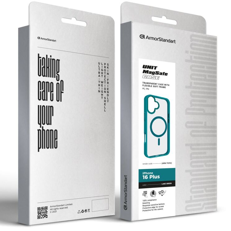 Защитный чехол ArmorStandart Unit MagSafe для Apple iPhone 16 Plus - Lake Green: фото 2 из 2