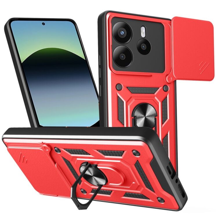 Защитный чехол Deexe Armor Shield для Xiaomi Redmi Note 14 4G - Red: фото 1 из 9