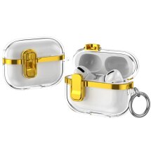 Захисний чохол Deexe Clear Luxe для Apple AirPods Pro 2 - Gold: фото 1 з 8