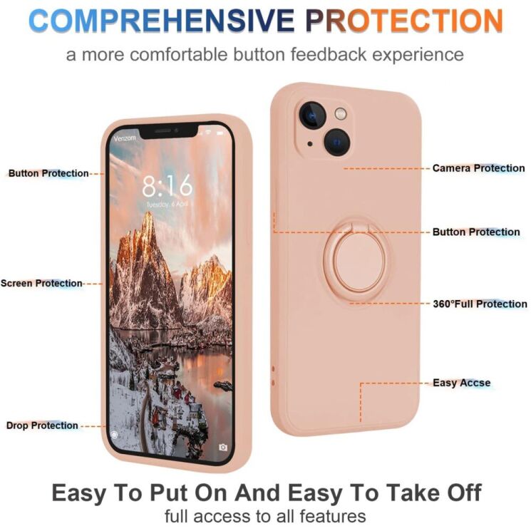 Защитный чехол Deexe Color Shell для Apple iPhone 15 - Orange: фото 4 из 7