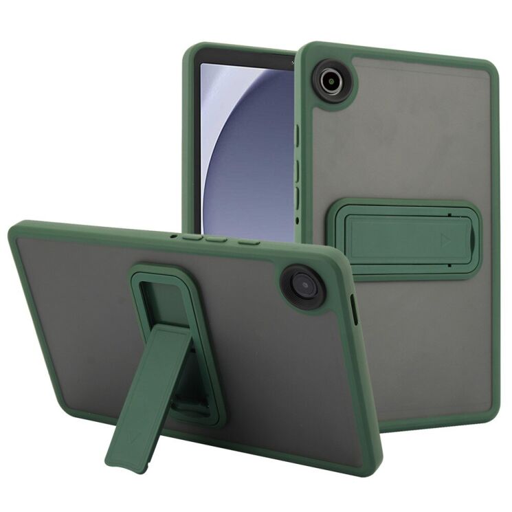 Защитный чехол Deexe Crystal Kickstand для Samsung Galaxy Tab A9 (X110/115) - Green: фото 1 из 12
