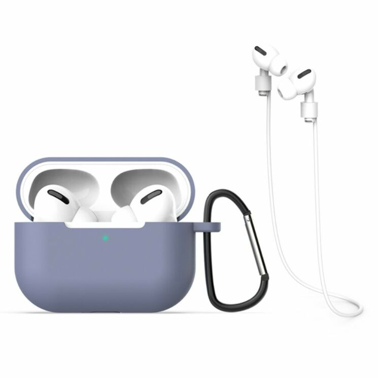 Защитный чехол Deexe Double Protect with Buckle для Apple AirPods Pro - Purple: фото 1 из 7
