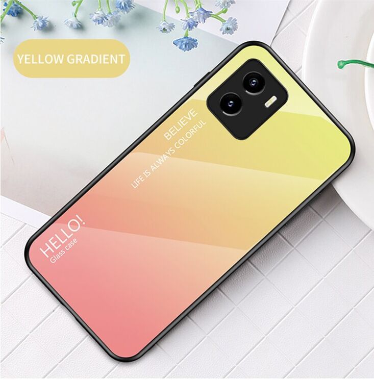 Защитный чехол Deexe Gradient Color для VIVO Y15s - Yellow: фото 2 из 9