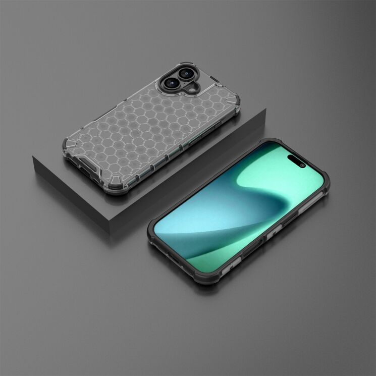 Захисний чохол Deexe Honeycomb Series для Apple iPhone 17 - Black: фото 3 з 6