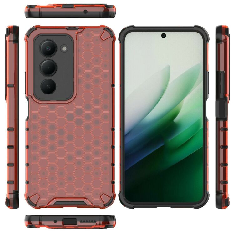 Защитный чехол Deexe Honeycomb Series для Xiaomi Redmi 15 - Red (390918R) Защитный чехол Deexe Honeycomb Series для Xiaomi Redmi 15 - Red: фото 4 из 5