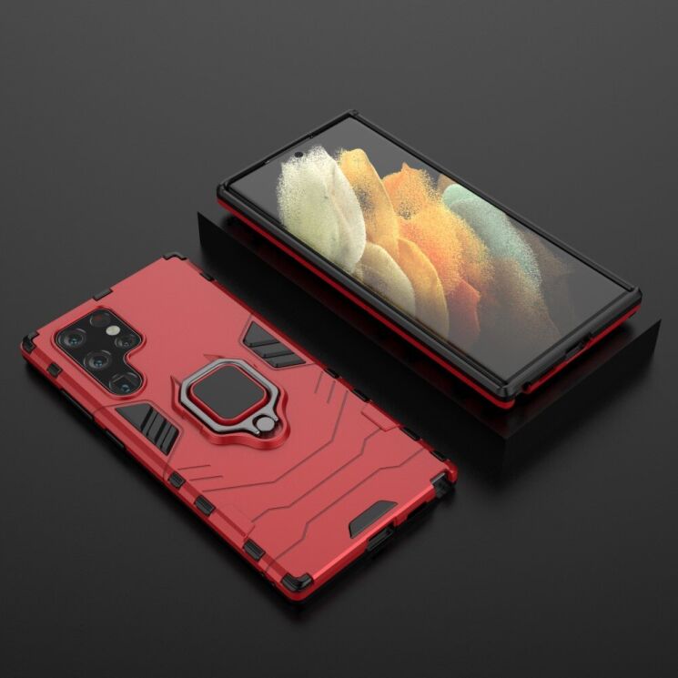Защитный чехол Deexe Hybrid Case для Samsung Galaxy S22 Ultra - Red: фото 5 из 6