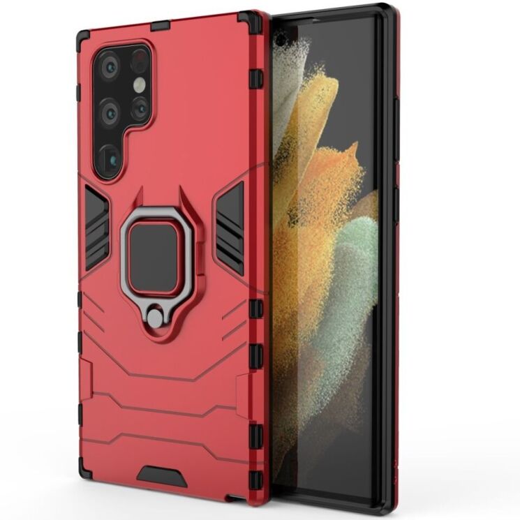 Защитный чехол Deexe Hybrid Case для Samsung Galaxy S22 Ultra - Red: фото 2 из 6