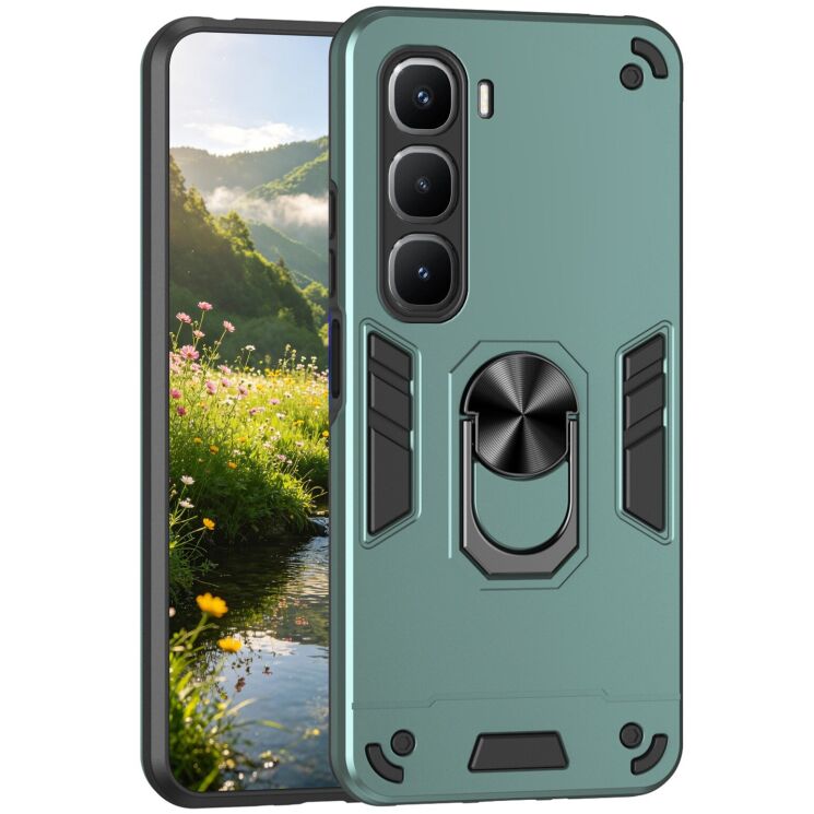 Захисний чохол Deexe Hybrid Shell для Infinix Hot 60 Pro - Green: фото 1 з 7
