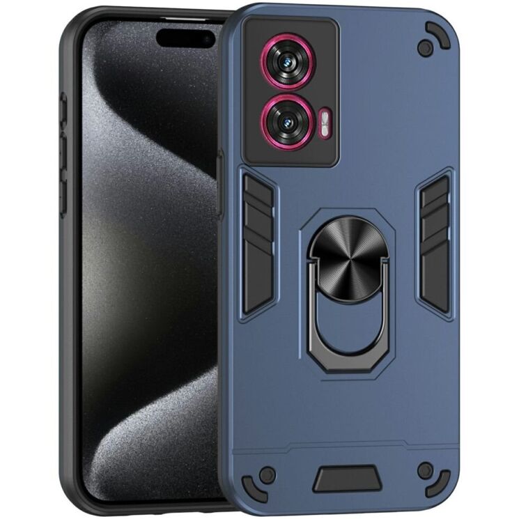 Защитный чехол Deexe Hybrid Shell для Motorola Edge 50 Fusion - Blue: фото 1 из 7