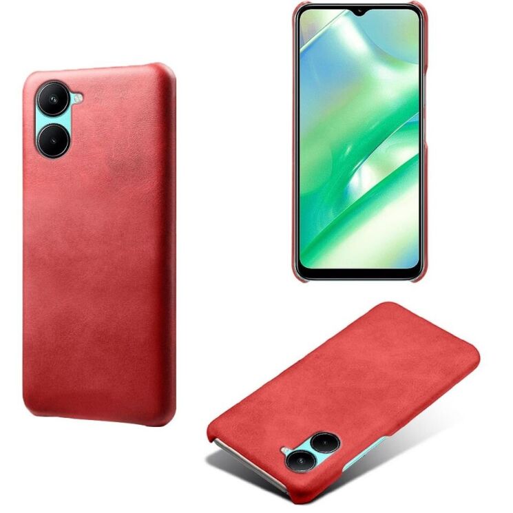Защитный чехол Deexe Leather Back Cover для Realme C33 - Red: фото 2 из 4