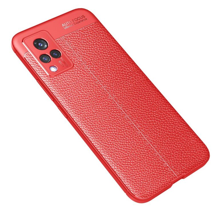 Защитный чехол Deexe Leather Cover для VIVO V21 - Red: фото 2 из 9