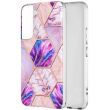 Защитный чехол Deexe Marble Pattern для Samsung Galaxy S22 - Light Purple (290032LV)