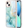Защитный чехол Deexe Marble Style для Apple iPhone 15 - Green (329555G)