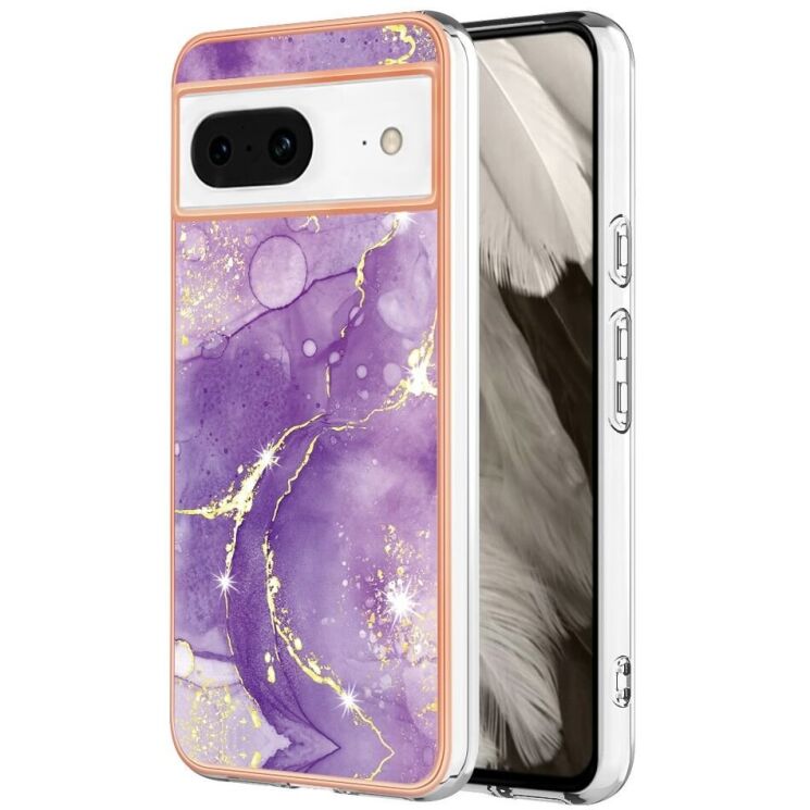 Защитный чехол Deexe Marble Style для Google Pixel 8 - Purple: фото 1 из 6