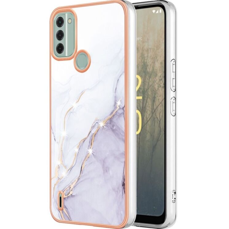 Защитный чехол Deexe Marble Style для Nokia C31 - White: фото 1 из 6