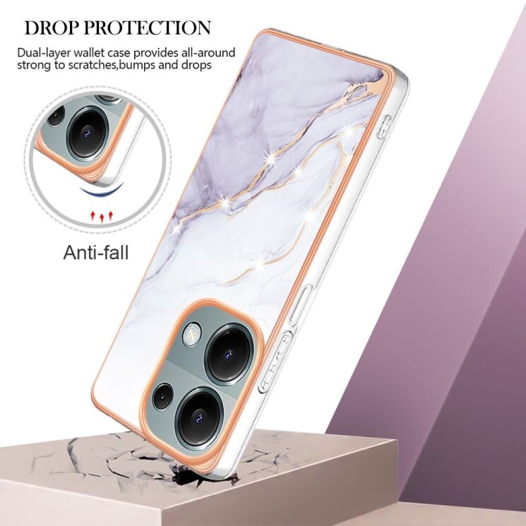 Защитный чехол Deexe Marble Style для Xiaomi Redmi Note 13 Pro 4G / Poco M6 Pro - Green: фото 3 из 6