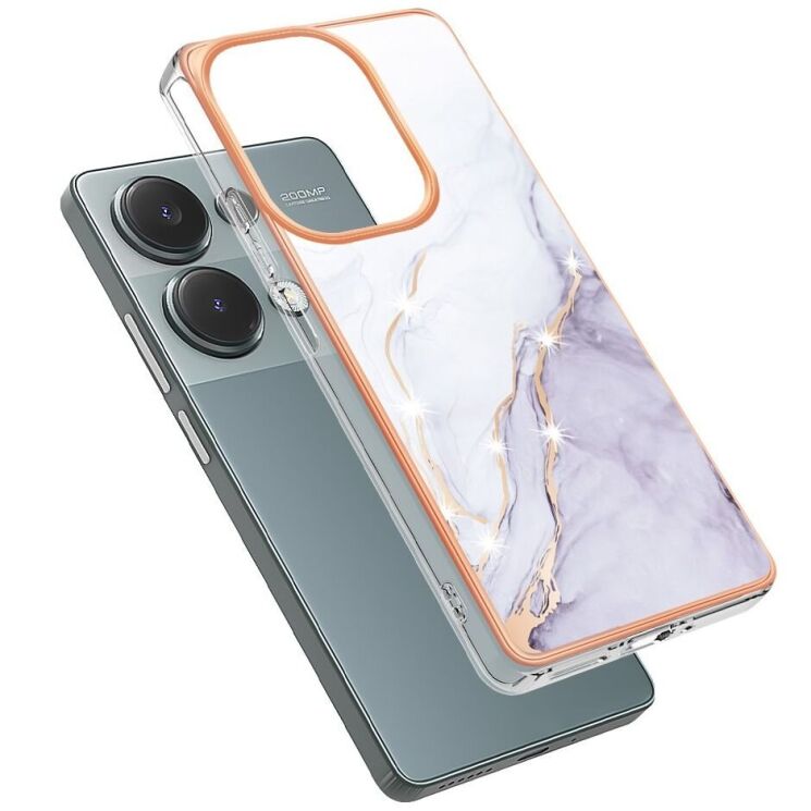 Захисний чохол Deexe Marble Style для Xiaomi Redmi Note 13 Pro 4G / Poco M6 Pro - White: фото 2 з 6