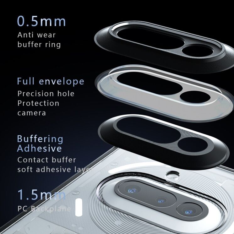 Защитный чехол Deexe Matte Skin для Nothing Phone (3a) - Black: фото 10 из 12
