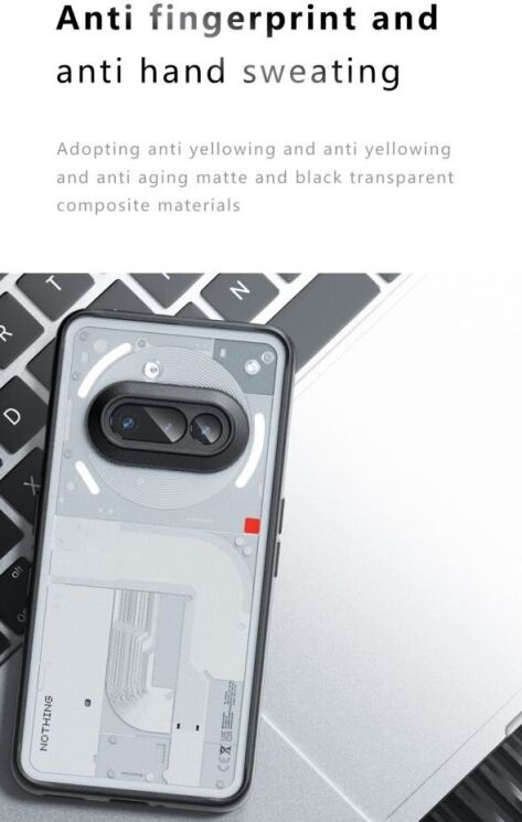 Защитный чехол Deexe Matte Skin для Nothing Phone (3a) - Black: фото 12 из 12