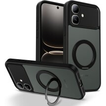 Защитный чехол Deexe Matte Skin Kickstand with MagSafe для Infinix Smart 20 - Black: фото 1 из 8