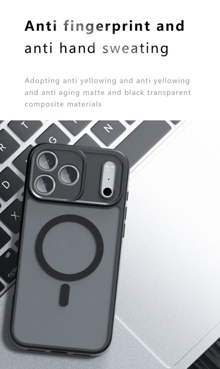 Защитный чехол Deexe Matte Skin with MagSafe для Apple iPhone 17 - Black: фото 4 из 6
