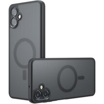 Защитный чехол Deexe Matte Skin with MagSafe для Samsung Galaxy A06 (A065) - Transparent / Black: фото 1 из 13