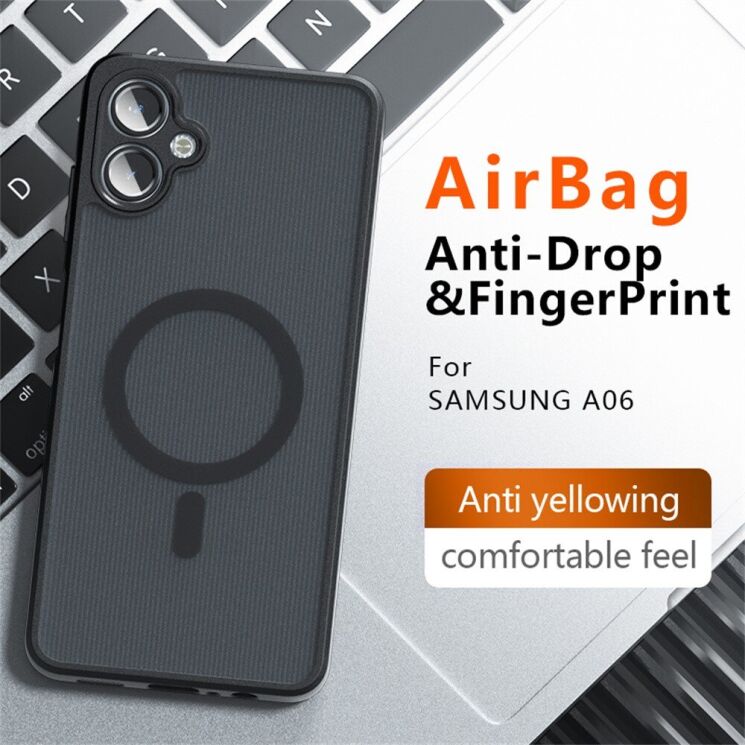 Защитный чехол Deexe Matte Skin with MagSafe для Samsung Galaxy A06 (A065) - Transparent / Black: фото 3 из 13