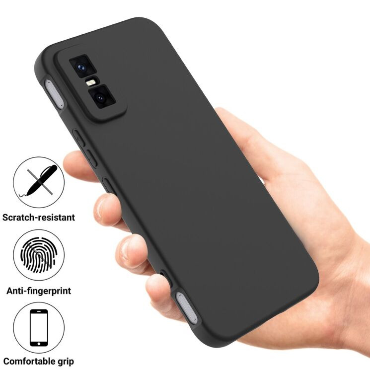 Защитный чехол Deexe Silicone Case для Infinix GT 30 Pro - Black: фото 3 из 9
