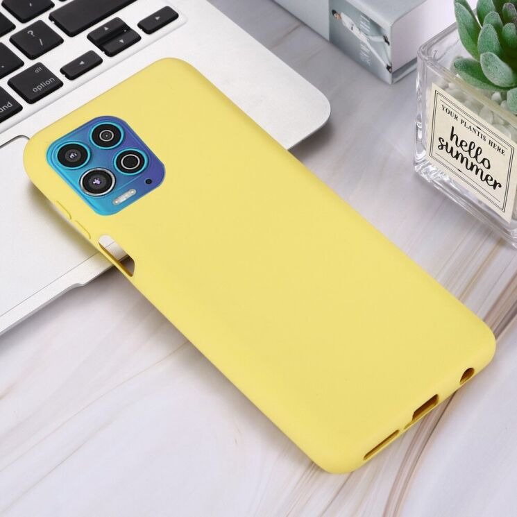 Силіконовий (TPU) чохол Deexe Silicone Case для Motorola Moto G100 - Yellow: фото 3 з 7