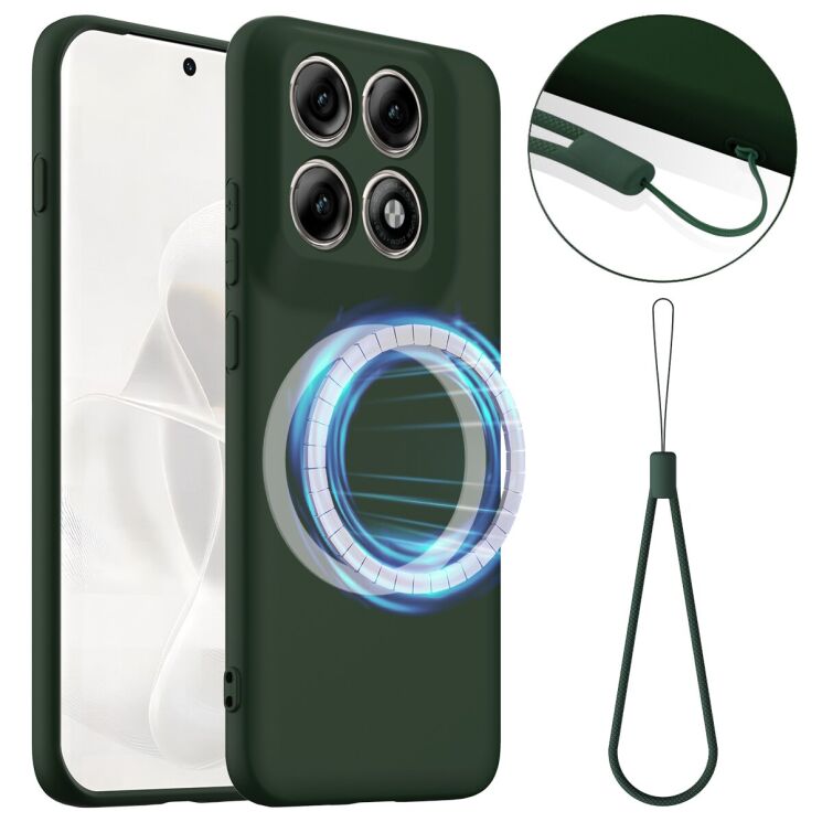 Защитный чехол Deexe Silicone Case with MagSafe для Motorola Edge 70 Pro - Dark Green: фото 1 из 9